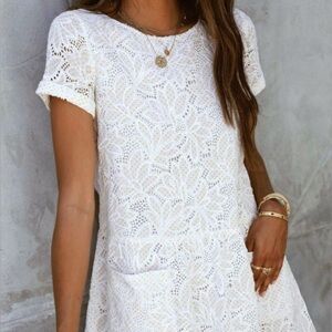 Sezane Talia White Mini Dress